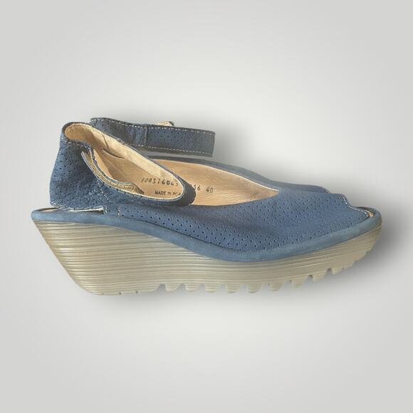 Fly London YALA Perf Wedge Open Toe Sandal | Size 40/US 9 | EUC - Picture 7 of 7